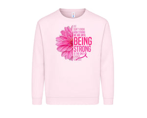 Breast Cancer Awareness Sweatshirt, Meaningful Printed Pullover Promoting Strength and Support, Cozy Everyday Outfit P451