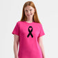 Breast Cancer Awareness T-Shirt, Supportive Ribbon Graphic Tee, Comfortable Casual Everyday Wear P602