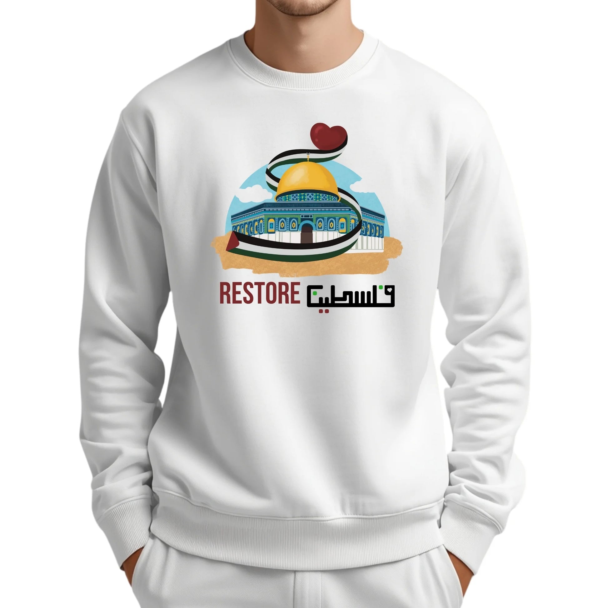 Restore Palestine Sweatshirt – Olive Roots, Unshaken,Echoes of the Homeland