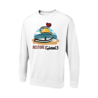 Restore Palestine Sweatshirt – Olive Roots, Unshaken,Echoes of the Homeland