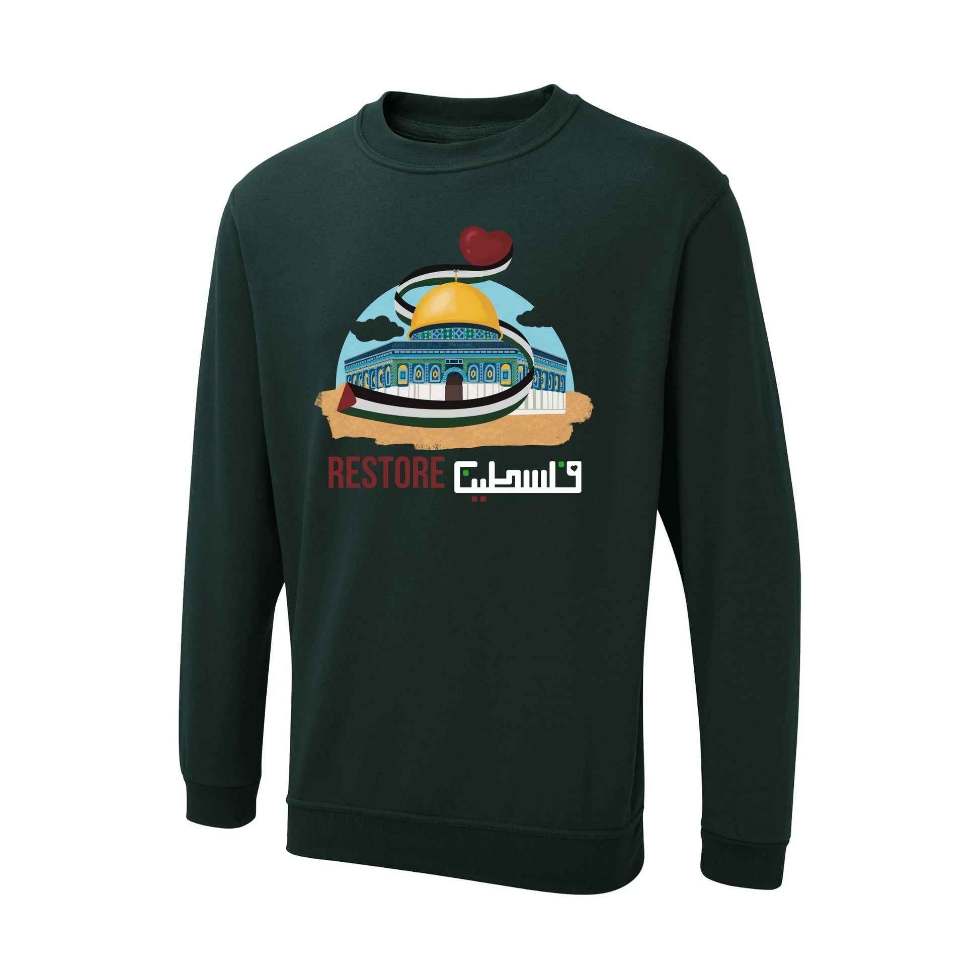 Restore Palestine Sweatshirt – Olive Roots, Unshaken,Echoes of the Homeland