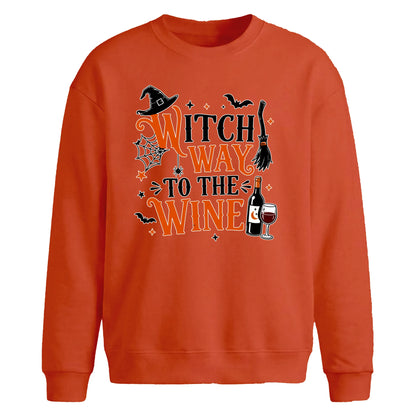 Witch Way To The Wine Halloween Oversize Sweatshirt