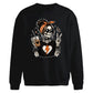 Halloween Oversize Skeleton Coffee Sweatshirt