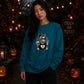 Halloween Oversize Skeleton Coffee Sweatshirt