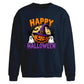 Halloween Oversize Pumpkin Ghost Graphic Sweatshirt