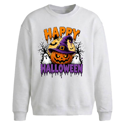 Halloween Oversize Pumpkin Ghost Graphic Sweatshirt