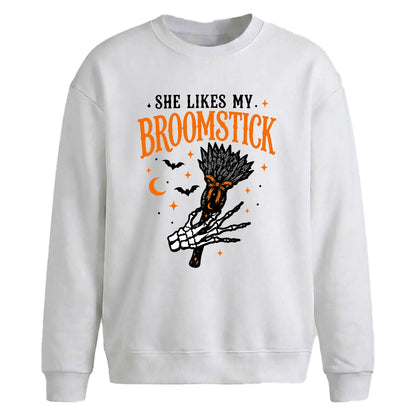 She Likes My Broomstick Halloween Oversized Sweatshirt