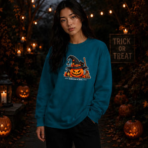 Halloween Cat Pumpkin Oversize Sweatshirt