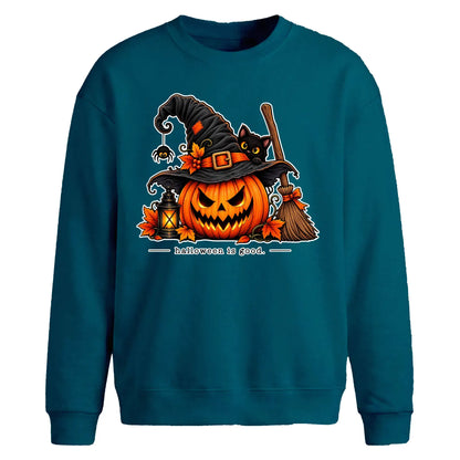 Halloween Cat Pumpkin Oversize Sweatshirt
