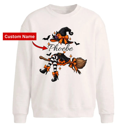Personalised Witch Broom Halloween Oversized Sweatshirt