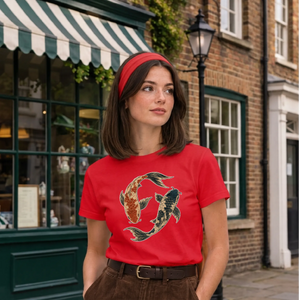 Koi Fish Yin Yang Retro Unisex T-Shirt