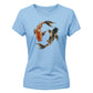 Retro Koi Fish Print Ladies T-Shirt