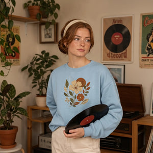 Retro Floral Print Unisex Sweatshirt