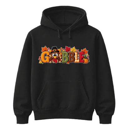 Gobble Thanksgiving Unisex Hoodie Autumn Turkey Jumper