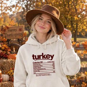 Funny Turkey Nutrition Facts Thanksgiving Unisex Hoodie