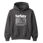 Funny Turkey Nutrition Facts Thanksgiving Unisex Hoodie