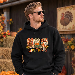 Give Thanks Autumn Thanksgiving Unisex Hoodie