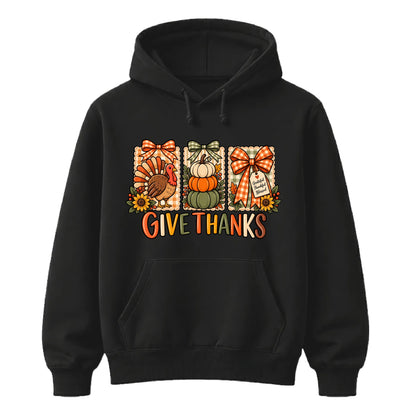 Give Thanks Autumn Thanksgiving Unisex Hoodie