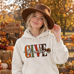 Cosy Give Thanks Thanksgiving Unisex Hoodie