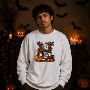 Custom Halloween Oversized Initial Sweatshirt