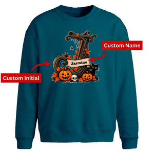 Custom Halloween Oversized Initial Sweatshirt