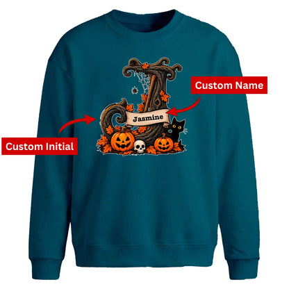 Custom Halloween Oversized Initial Sweatshirt