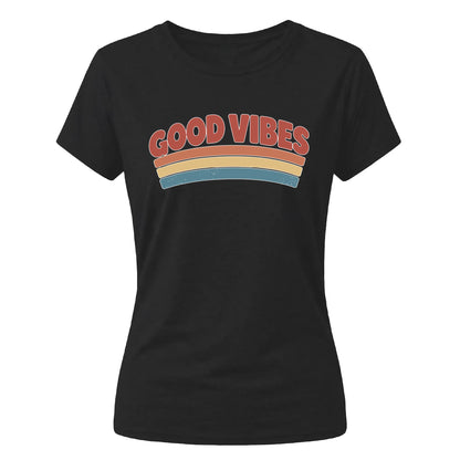 Good Vibes Retro Ladies T Shirt