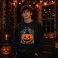 Halloween Pumpkin Cat Oversize Sweatshirt