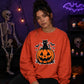 Halloween Pumpkin Cat Oversize Sweatshirt