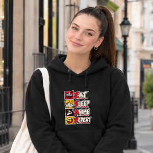 Eat Sleep Anime Repeat Unisex Hoodie