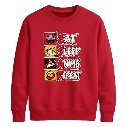 Eat Sleep Anime Repeat Unisex Sweatshirt