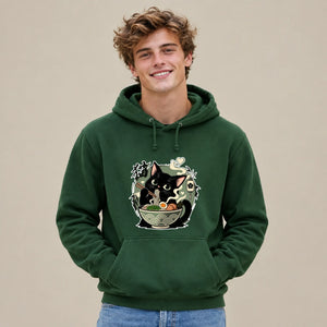 Anime Ramen Cat Graphic Unisex Hoodie