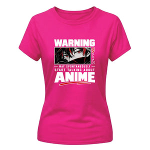 Warning Anime Talking Graphic Anime Ladies Tshirt