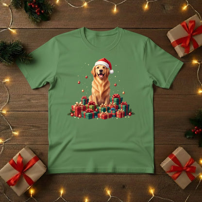 Golden Christmas Dog T-Shirt - PW201
