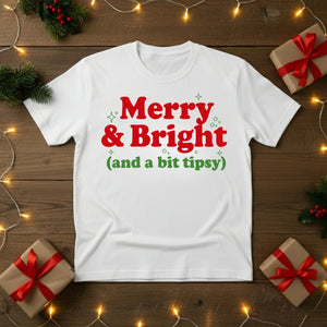 Merry & Bright Christmas T-Shirt - PW214