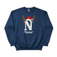 Reindeer Christmas Hat Sweatshirt with Custom Initial and Name PW237