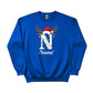 Reindeer Christmas Hat Sweatshirt with Custom Initial and Name PW237