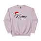 Personalised Christmas Sweatshirt with Custom Name & Santa Hat PW236