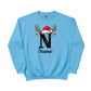 Reindeer Christmas Hat Sweatshirt with Custom Initial and Name PW237
