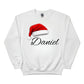 Personalised Christmas Sweatshirt with Custom Name and Santa Hat PW235