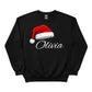 Personalised Christmas Sweatshirt with Custom Name and Santa Hat PW235