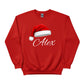 Personalised Christmas Sweatshirt with Custom Name and Santa Hat PW235