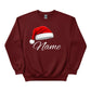 Personalised Christmas Sweatshirt with Custom Name and Santa Hat PW235