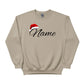 Personalised Christmas Sweatshirt with Custom Name & Santa Hat PW236
