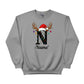 Reindeer Christmas Hat Sweatshirt with Custom Initial and Name PW237