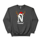 Reindeer Christmas Hat Sweatshirt with Custom Initial and Name PW237