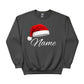 Personalised Christmas Sweatshirt with Custom Name and Santa Hat PW235
