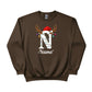 Reindeer Christmas Hat Sweatshirt with Custom Initial and Name PW237