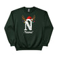 Reindeer Christmas Hat Sweatshirt with Custom Initial and Name PW237