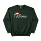 Personalised Christmas Sweatshirt with Custom Name & Santa Hat PW236